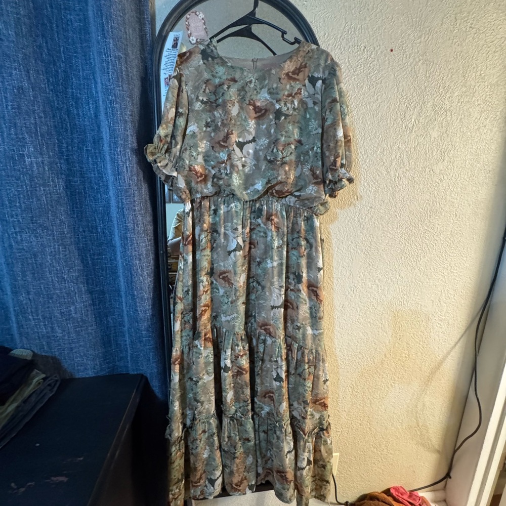 JessaKae Earthy Floral Maxi Dress